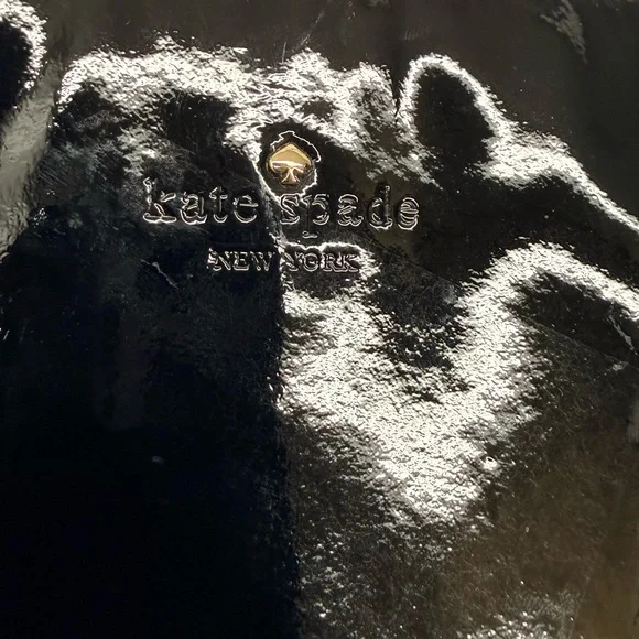 Kate Spade Black Patent Leather Crossbody with Gold Zip Pull - Picture 2 of 12